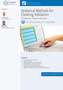 Analytical Methods for Cleaning Validation - Live Online Training