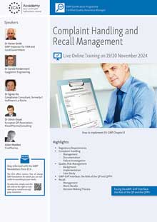 Complaint Handling and Recall Management - Live Online Training