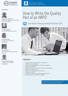 How to write the Quality Part of an IMPD - Live Online