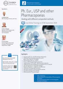 Ph. Eur., USP and other Pharmacopoeias - Live Online Training