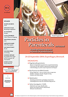 Particles in Parenterals (and beyond) - Avoiding Failures & Rejects in Parenteral Manufacturing