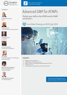 Advanced GMP for ATMPs - Live Online Training