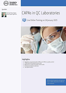 CAPAs in QC Laboratories - Live Online Training