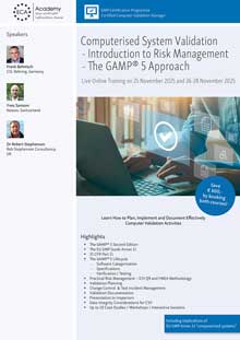 Computerised System Validation: The GAMP 5 Approach - Live Online Training