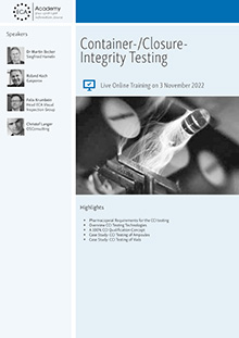 Container-/Closure-Integrity Testing - Live Online Training