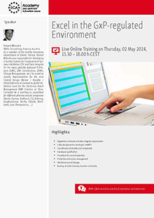 Excel in the GxP-regulated Environment - Live Online Training