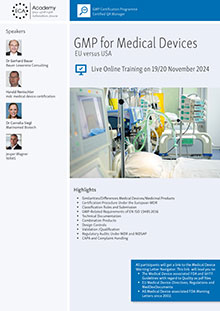 GMP for Medical Devices - Live Online Training