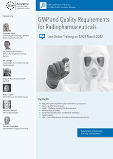GMP and Quality Requirements for Radiopharmaceuticals - Live Online Training
