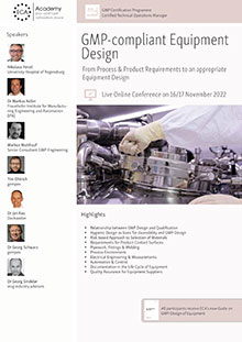 GMP-compliant Equipment Design - Live Online Conference