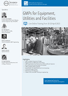 GMPs for Equipment, Utilities and Facilities - Live Online Training