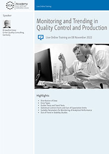 Monitoring and Trending in Quality Control and Production - Live Online Training
