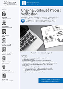 Ongoing/Continued Process Verification - Live Online Training