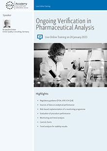 Ongoing Verification in Pharmaceutical Analysis - Live Online Training