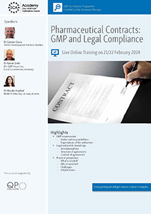 Pharmaceutical Contracts: GMP and Legal Compliance - Live Online Training
