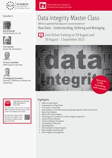 Data Integrity Master Class with full-day pre-course session Raw Data - Live Online Training