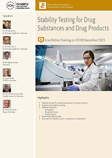 Stability Testing for Drug Substances and Drug Products - Live Online Training