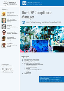 The GDP-Compliance Manager - Live Online Training