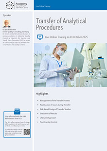 Transfer of Analytical Procedures - Live Online Training