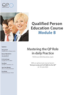 Qualified Person Education Course Module B PLUS pre-course Session: “Interpersonal and Soft Skills for the QP”